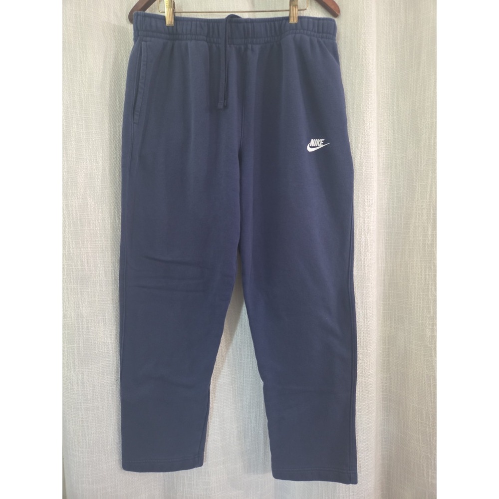 Nike Sportswear Club Fleece Sweatpants Straight Leg Navy Blue Size XL.